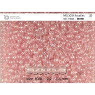 Бисер [08198] бледно-розовый "жемчужный" прозрачный 10/0