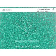 Бисер [38358] прозрачный с зелёной линией  6/0