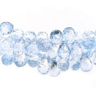 Голубой топаз бусина "Drop" граненая 6,5х8