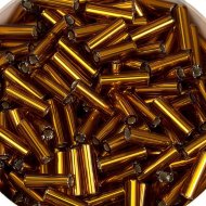 Стеклярус [17090] янтарный "огонёк" гладкий (2")