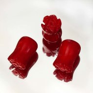 Коралл красный, бусина "бутон" 4х7 (5шт.)