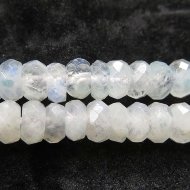 Адуляр, бусина рондель гранёный 6х4 (20см)