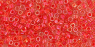 Бисер TOHO Treasure [185] Inside-Color Luster Crystal/Poppy Lined