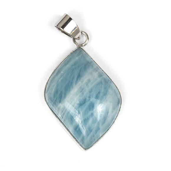 Аквамарин, подвеска в металле 12х20