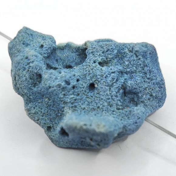 Коралл синий, бусина фриформ 40х30