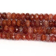 Агат огненный, бусина рондель гранёный 4х6 (10 шт)