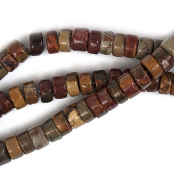 Яшма пикассо, рондель 6,5х3,5мм (10шт.)