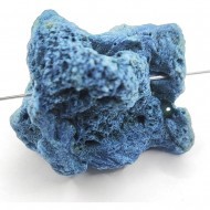 Коралл синий, бусина фриформ 33х28