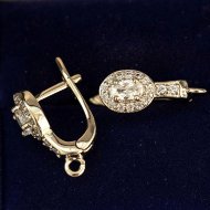 Швензы со стразами «Овальчик» (золото)