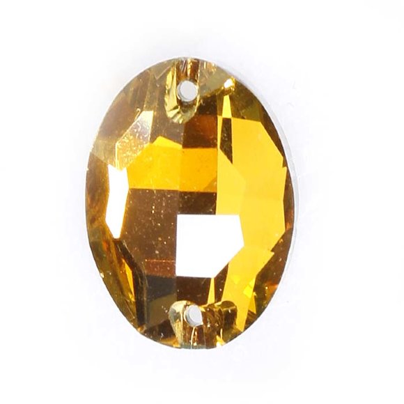 Страз пришивной овальный Yellow 18х23