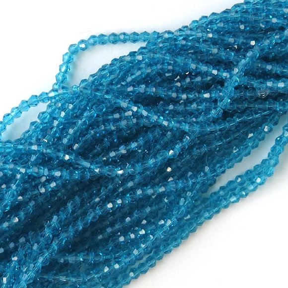 Биконус "бирюза" 4мм (нитка)