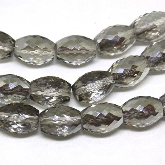 Бусина "оливка гранёная" "Black diamond" 10х15