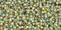 Бисер TOHO 15/0 [952] Inside-Color Rainbow Lt Topaz/Sea Foam Lined (#334)