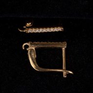 Швензы со стразами «Дорожка прямая» gold Швензы со стразами «Дорожка прямая» gold
