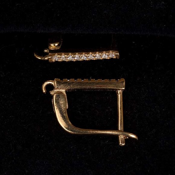 Швензы со стразами «Дорожка прямая» gold