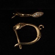 Швензы со стразами «Капелька» gold Швензы со стразами «Капелька» gold